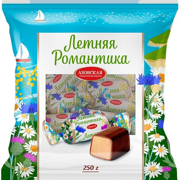 Конфеты Азовская КФ помадные глазированные Летняя романтика 250г