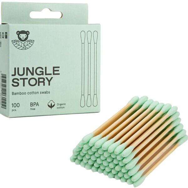 Палочки ватные Jungle Story с Зеленым ультрамягким хлопком 100шт