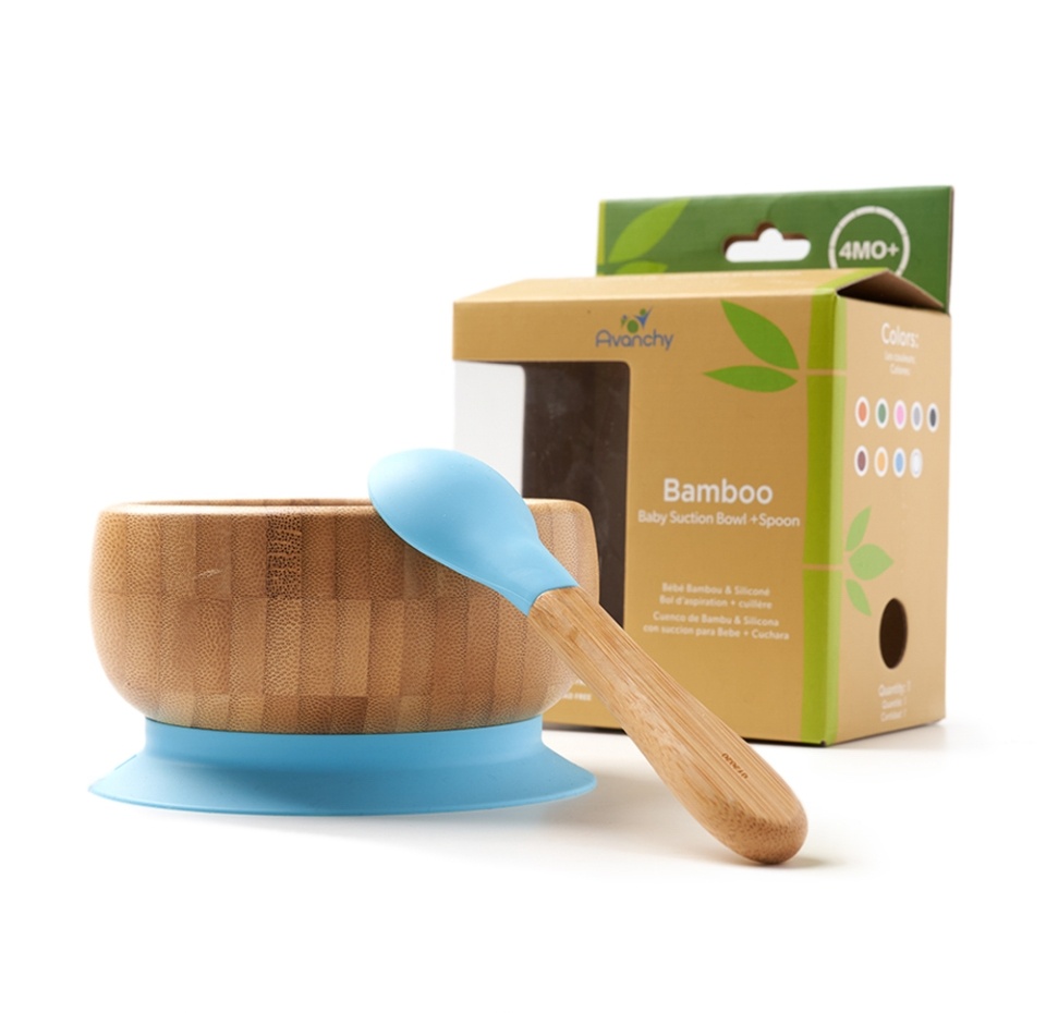 

Пиала Avanchy бамбуковая с ложкой голубая 12.7 см