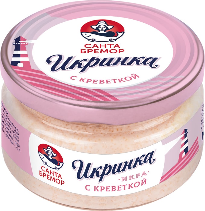

Икра деликатесная Санта Бремор Икринка с креветкой 160 г