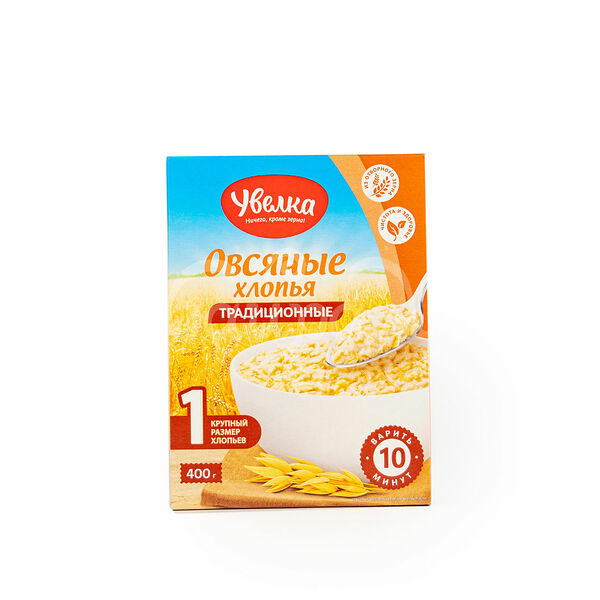Хлопья Увелка 400гр Овсяные Традиционные карт/уп