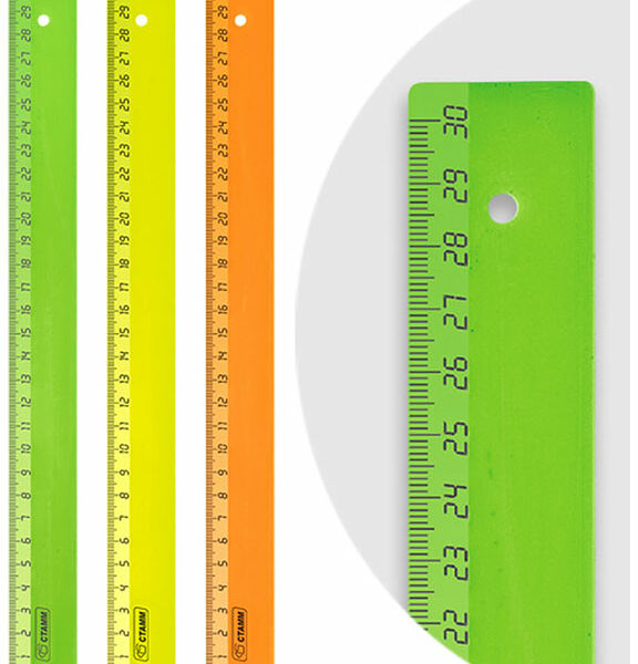 Линейка Стамм Neon Crystal 30см в ассортименте