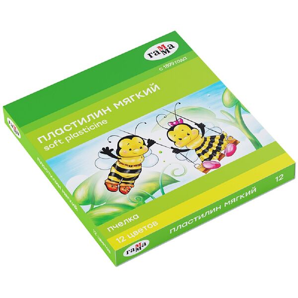 Пластилин воск Пчелка 12 цв к/к Гамма