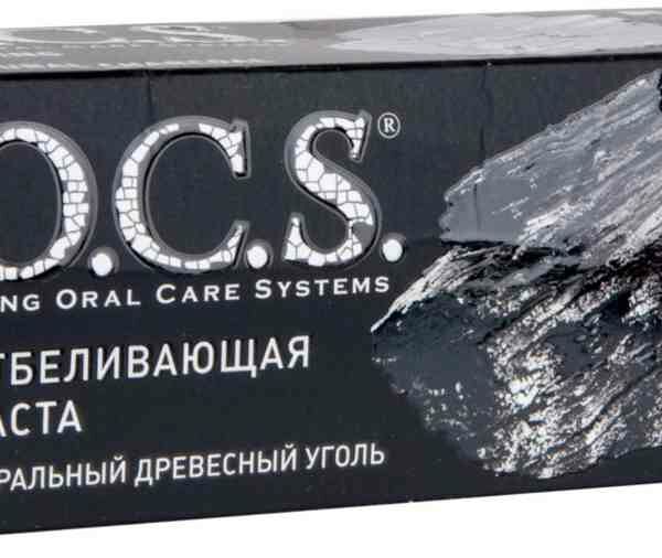 Зубная паста R.O.C.S. Black Edition чёрная отбеливающая 74 г