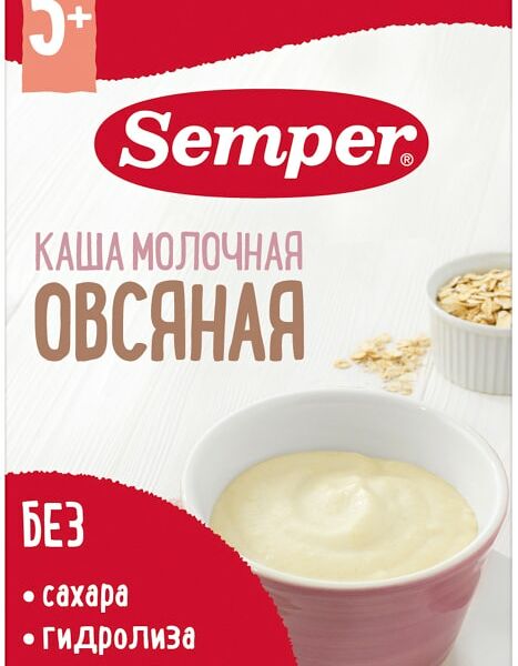 Каша Semper молочная овсяная с 5 месяцев 180г