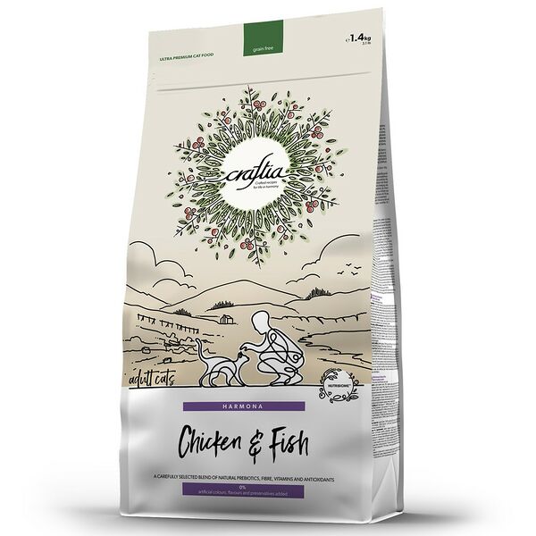 Корм для кошек CRAFTIA Harmona из курицы и рыбы сухой