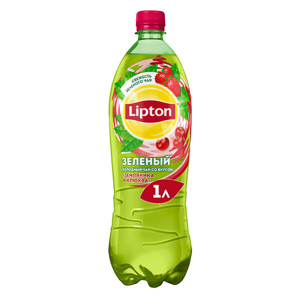 Чай холодный зелёный Lipton Земляника и клюква