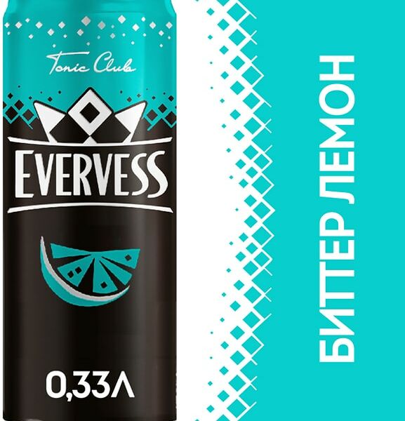 Напиток Evervess Газированный Биттер Лемон 0.33л