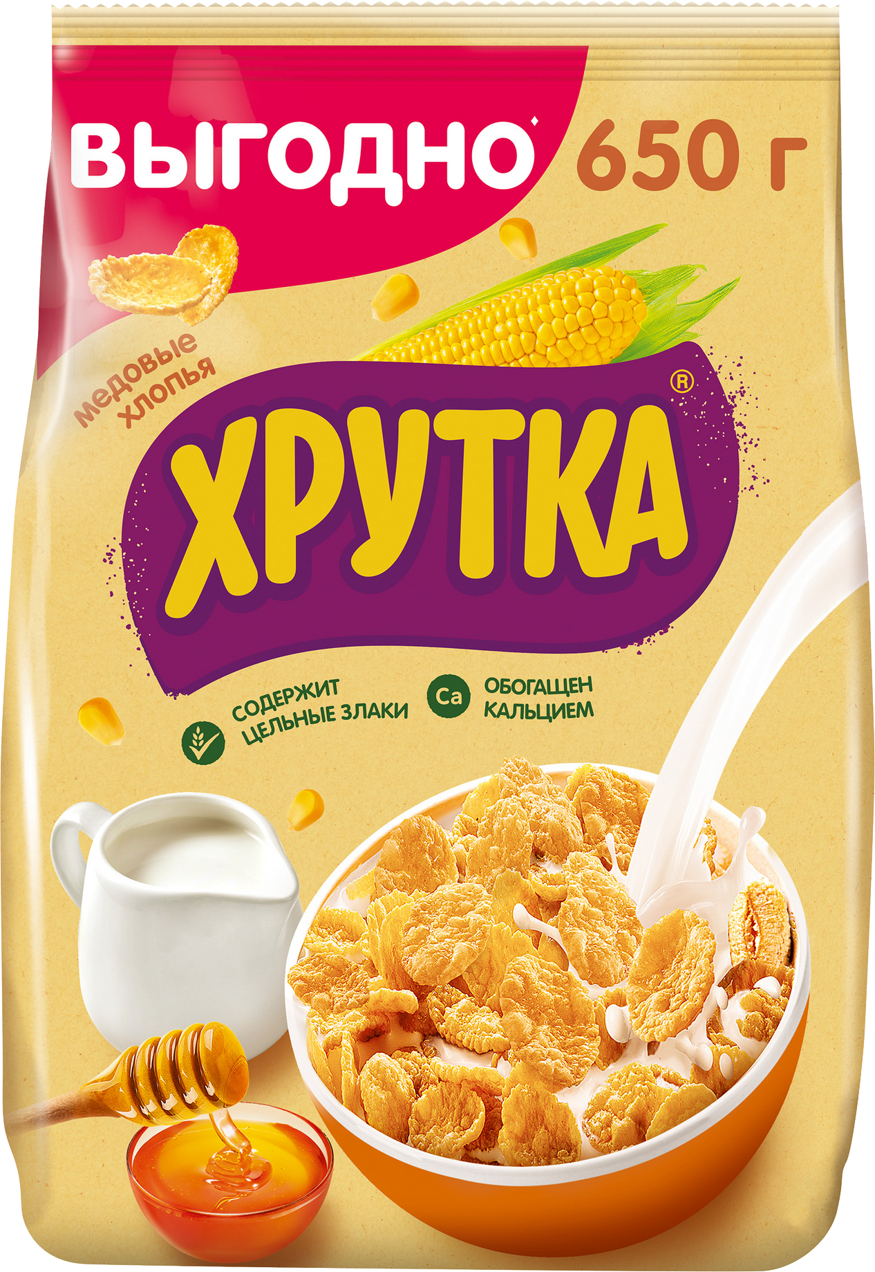 

Кукурузные хлопья Хрутка медовые обогащенные кальцием