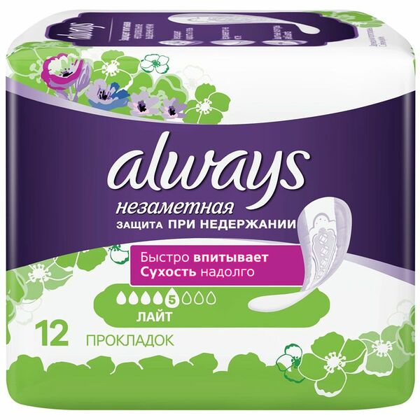 Прокладки ALWAYS Незаметная Лайт впитывающие 12шт