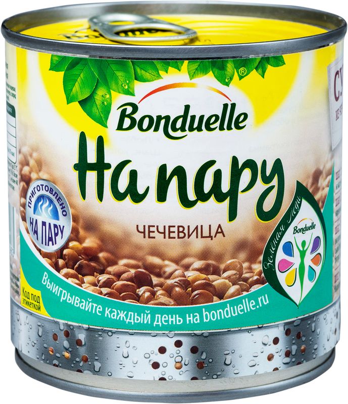 

Чечевица консервированная Bonduelle На пару, 310г