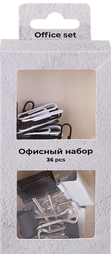 Набор скрепок и зажимов Stone, зажимы для бумаги – 36шт, скрепки 28мм – 30шт, Арт. MF521557