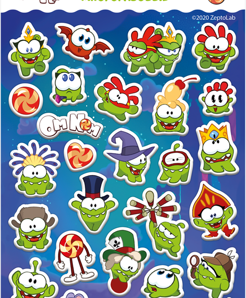 Наклейки Ам Ням объемные в ассортименте