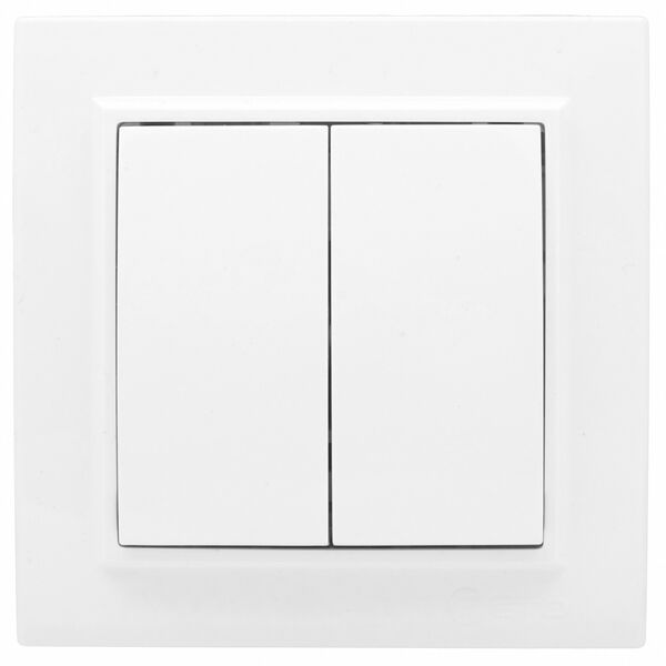 Выключатель двухклавишный ИЭК Кварта, в сборе