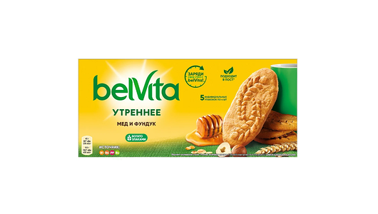 Печенье витаминизированное BelVita Утреннее Мед и фундук, 225 г