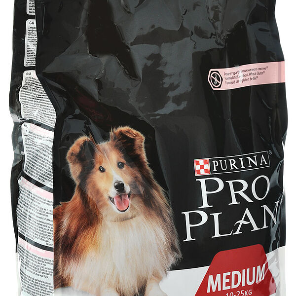 Корм для собак Purina Pro Plan Optiderma для здоровья кожи и шерсти, лосось с рисом (для средних пород)