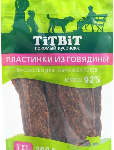 Лакомство для собак TiTBiT Пластинки из говядины 300г
