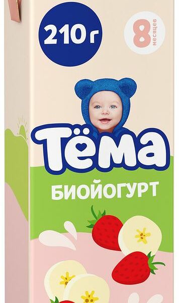 Йогурт Тема банан-земляника 2.8% 210г