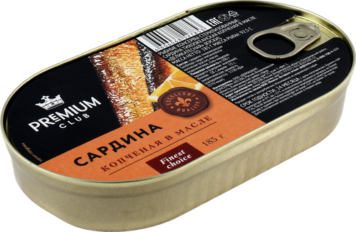 

Сардины копченые Premium club в масле 185 г