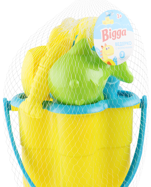 Набор игровой для песка BIGGA Ведерко с формочками, 7 предметов