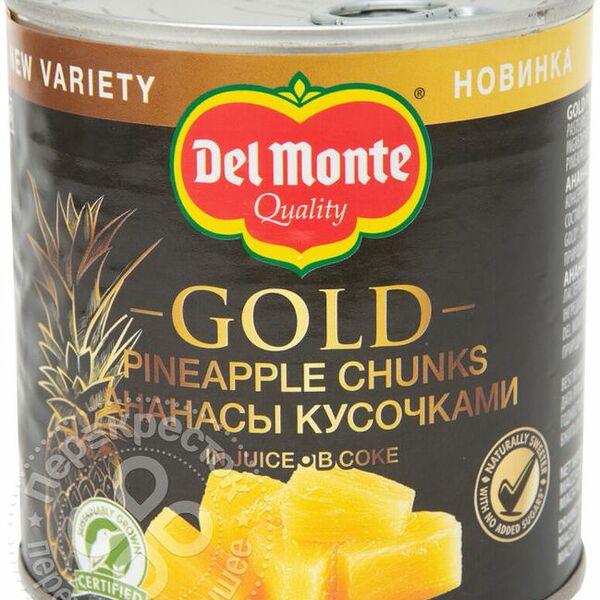 Ананасы Del Monte Gold кусочки в соке, 435г