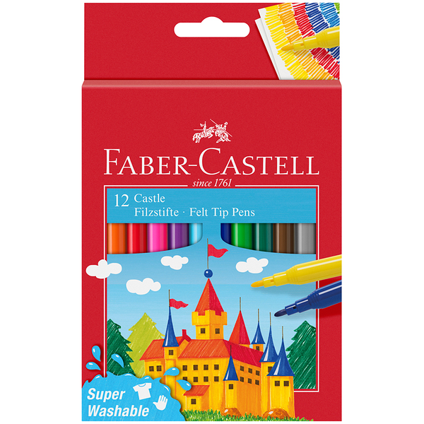 Фломастеры Faber-Castell Замок смываемые 12 цветов