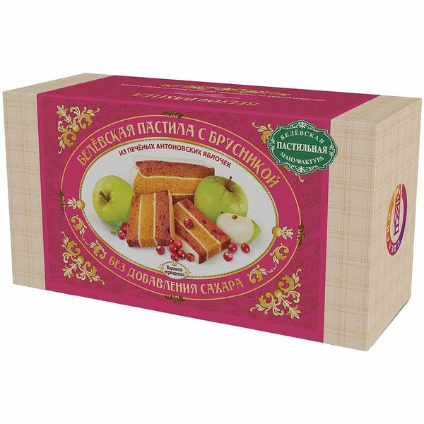 Пастила Белёвская Белёвская пастильная мануфактура с брусникой без сахара