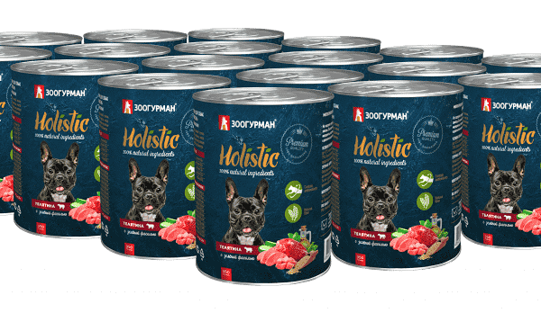 Корм для собак ЗООГУРМАН Телятина с зеленой фасолью ж/б 350г (упаковка - 20 шт)