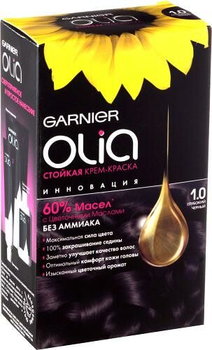 Краска Garnier Olia для волос 1.0 глубокий черный