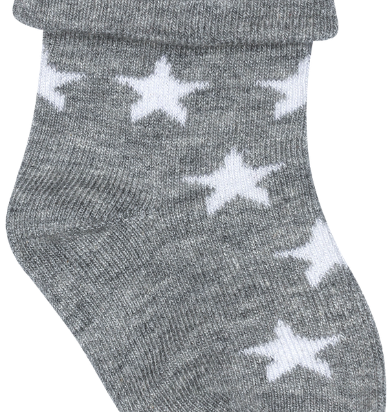 Носки детские LITTLE TIMES р. 9–10 (3–6мес) серые со звездочками, Арт. НН8001Л