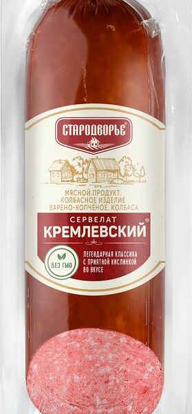Сервелат Стародворье Кремлевский варено-копченый 350г