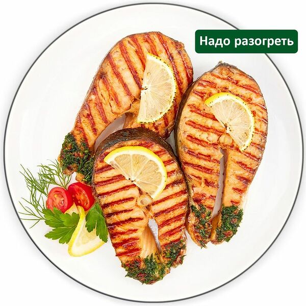 Стейки лосося жареные