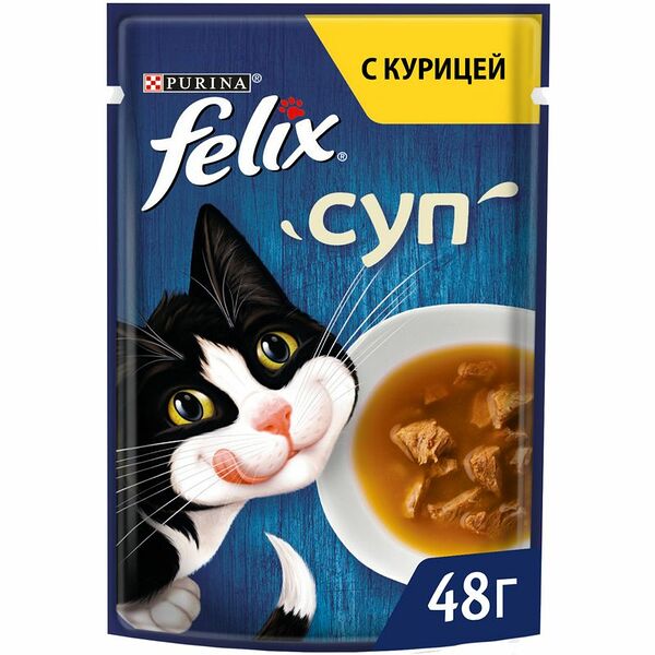 Влажный корм Felix для кошек с курицей, 48г