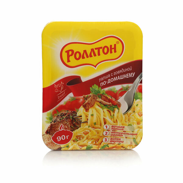 Лапша Роллтон по-домашнему с говядиной лоток