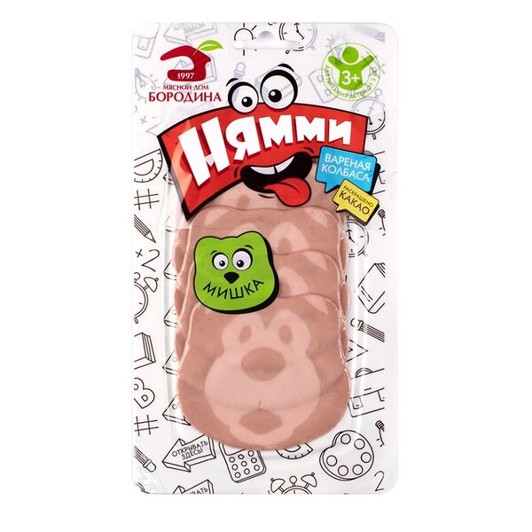 Колбаса МД Бородина Нямми Мишка нарезка 70г, Россия