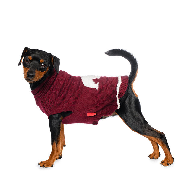 Свитер для собак M бордовый (унисекс)