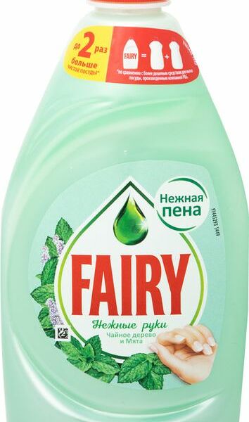 Средство для мытья посуды Fairy Нежные руки чайное дерево и мята, 450мл
