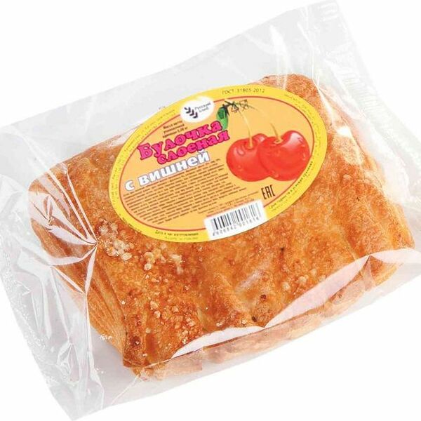 Булочка Русский хлеб слоеная с вишней 80г