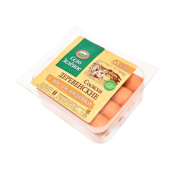 Сосиски Село Зеленое 400гр Деревенские с Мясом индейки 2с мга