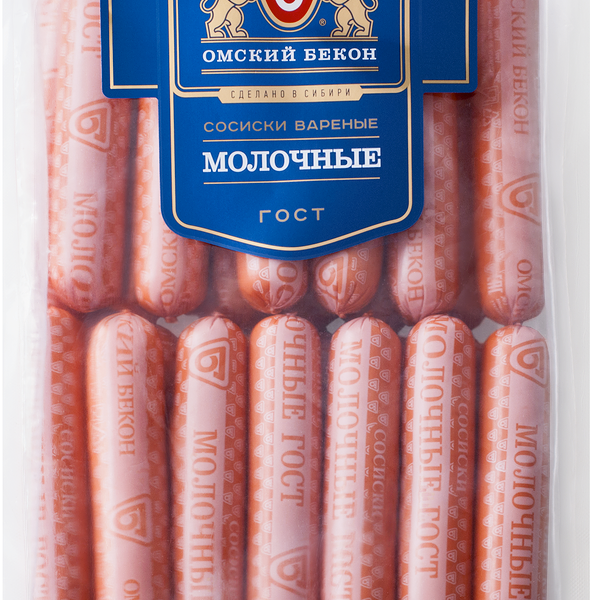 Сосиски ОМСКИЙ БЕКОН Молочные вес до 1.2 кг