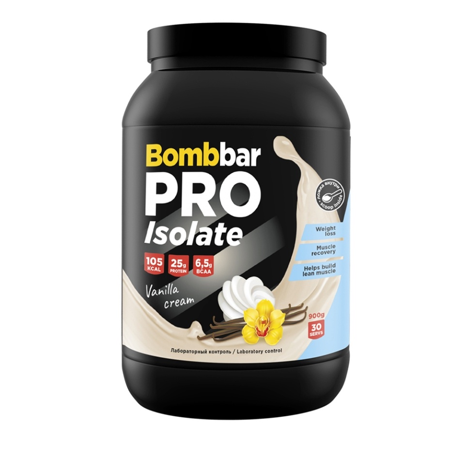 

Bombbar Isolate коктейль протеиновый ванильно-сливочный 900 г
