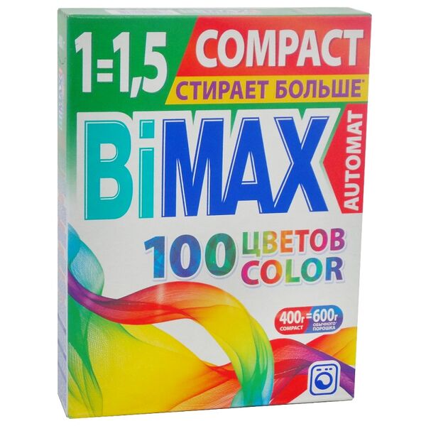 Стир.порошок BIMax автомат Color д/цвет. белья вес 400г (тверд.уп)