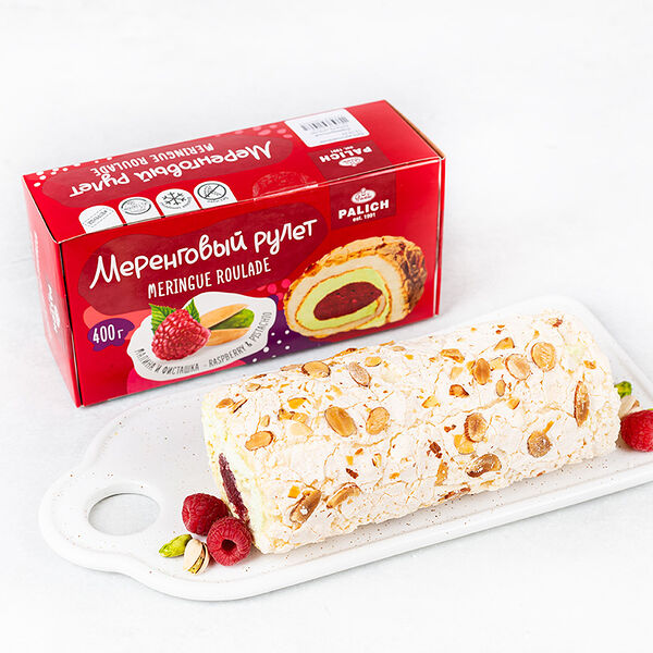 Меренговый рулет с фисташкой и малиной замороженный 400 г
