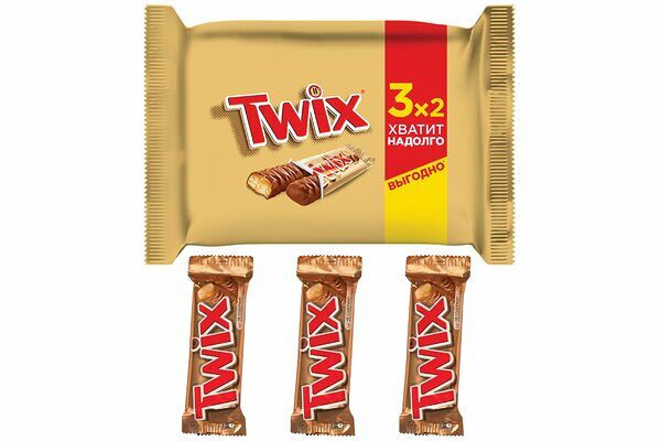 Печенье Twix с карамелью, покрытое молочным шоколадом