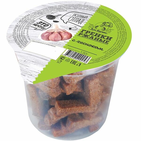 Гренки ржано-пшеничные Дон Крутон с чесноком, 130г