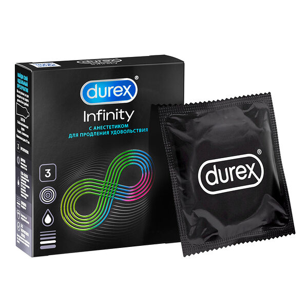 Презервативы Durex Infinity 3 шт с анестетиком