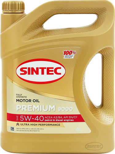 Масло моторное SINTEC Premium 9000 5W–40 A3/B4, 4л