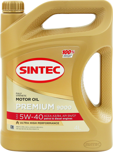 

Масло моторное Sintec Premium 9000 5W–40 A3/B4 4 л