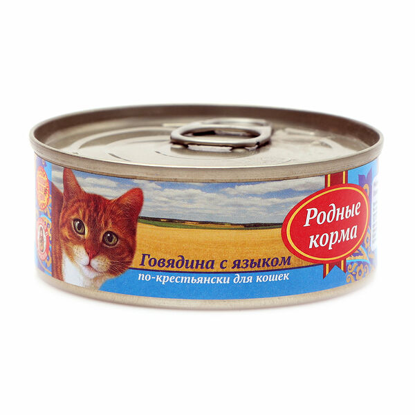Корм для кошек Родные корма Говядина с языком по-крестьянски
