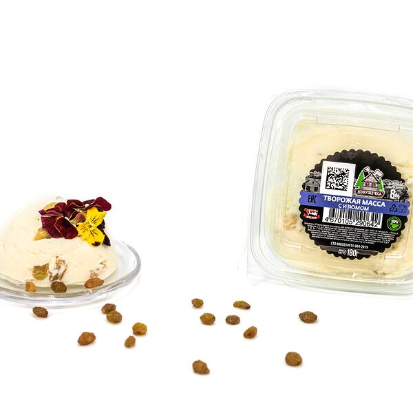 Творожная масса м. д. ж. 8% с изюмом фас. 180 г